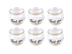 HS Candle Kerzen|Windlichter^Duftkerzen Sprüche 6er Pack Thank You