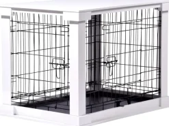 Dobar Hundebedarf^Hundebox Indoor mit Tischoberfläche 83 x 55 x 59 cm Weiß