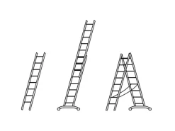 Hymer Klapptritte^Stufenmehrzweckleiter 3x6 Sprossen/Stufen Dreiteilig