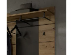 Inn.Furn Möbelserien^Garderoben-Set 3-teilig in Eiche und Grau 160 cm Cooper