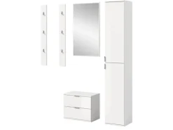 Inn.Furn Möbelserien^Garderoben-Set 5-teilig in Weiß Hochglanz 153 cm SystemX