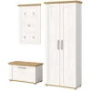 Inn.Furn Garderoben-Set 3-teilig Weiß Lärche 175 cm Landhaus-Stil Mirano