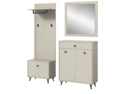 Inn.Furn Möbelserien^Garderoben-Set 4-teilig Sand 195 cm mit Fräsungen Apunti