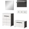 Inn.Furn Möbelserien^Garderoben-Set 5-teilig in Weiß und Grau 175 cm Cooper