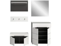 Inn.Furn Möbelserien^Garderoben-Set 5-teilig in Weiß und Grau 175 cm Cooper