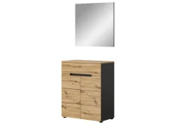 Inn.Furn Möbelserien^Garderoben-Set 2-teilig Eiche Grau 80 cm mit Soft-Close Cooper