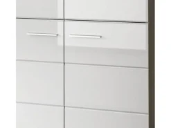 Inn.Furn Garderoben-Set 5-teilig Weiß Hochglanz Grau 250 cm Rumba