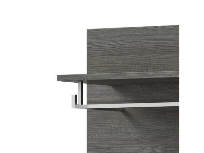 Inn.Furn Garderoben-Set 5-teilig Weiß Hochglanz Grau 250 cm Rumba