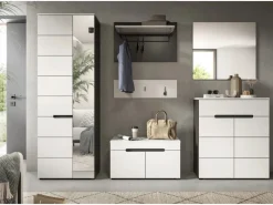 Inn.Furn Garderoben-Set 6-teilig in Weiß und Grau 255 cm Cooper