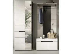 Inn.Furn Möbelserien^Garderoben-Set 3-teilig in Weiß und Grau 160 cm Cooper