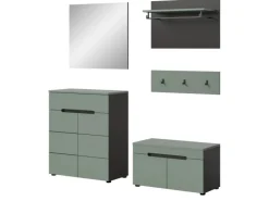 Inn.Furn Möbelserien^Garderoben-Set 5-teilig in Salbei und Grau 175 cm Cooper