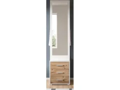 Inn.Furn Kompaktgarderobe in Weiß und Eiche 45 x 190 cm Pallas