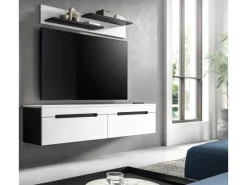 Inn.Furn Schweberegale^TV-Lowboard und Wandboard in Weiß und Grau 170 cm Cooper