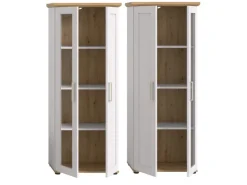 Inn.Furn Vitrine in Weiß Lärche Landhaus 64 x 161 cm Mirano