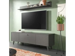 Inn.Furn Schweberegale^Wandboard in Grau Matt 160 cm Madea
