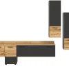 Inn.Furn Wohnwände^Wohnwand 3-teilig Grau Evoke Eiche 247 cm mit Soft-Close Elian