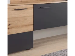 Inn.Furn Wohnwände^Wohnwand 3-teilig Grau Evoke Eiche 247 cm mit Soft-Close Elian