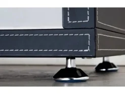 Jet-Line Büroregale^Aktenschrank/Regal Pavia in Schwarz Bezogen mit Kunstleder 220x180x40 cm