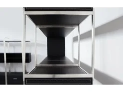 Jet-Line Büroregale^Aktenschrank/Regal Pavia in Schwarz Bezogen mit Kunstleder 220x180x40 cm