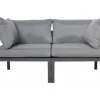 Jet-Line Sofas^Garten Sofa Rhodos 2-Sitzer in Anthrazit-Grau mit Aluminiumrahmen