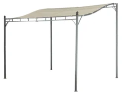 Jet-Line Insektenschutz^Gartenanbau-Pavillon Lagos aus Alu mit Überdachung 2,5 x 3 Meter in Anthrazit/Beige