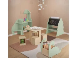 Joyz Holzregale^Kinderregal 3 Ebenen Dinosaurier aus Holz mit Offenen Regalen 110x31x110 cm