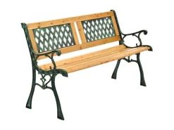 Juskys Sitzbänke^2 Sitzer Gartenbank Sanremo aus Lackiertem Holz und Gusseisen