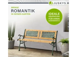 Juskys Sitzbänke^2 Sitzer Gartenbank Sanremo aus Lackiertem Holz und Gusseisen