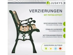 Juskys Sitzbänke^2 Sitzer Gartenbank Sanremo aus Lackiertem Holz und Gusseisen