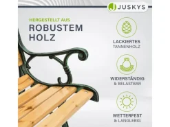 Juskys Sitzbänke^2 Sitzer Gartenbank Sanremo aus Lackiertem Holz und Gusseisen
