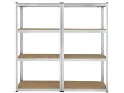 Juskys Metallregale|Kellerregale^2er Set Lagerregal Easy 160 x 80 x 40 cm