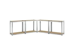 Juskys Metallregale|Kellerregale^2er Set Lagerregal Easy 160 x 80 x 40 cm