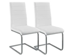 Juskys Stühle^Freischwinger Stuhl Vegas 2er Set aus Kunstleder