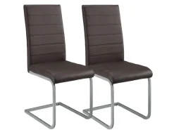 Juskys Freischwinger Stuhl Vegas 2er Set aus Kunstleder