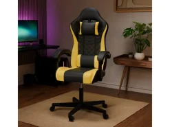 Juskys Gamingstuhl HyperSeat Schwarz/Gelb