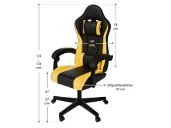 Juskys Gamingstuhl HyperSeat Schwarz/Gelb