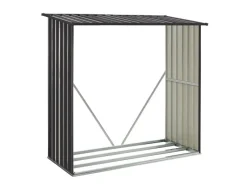 Juskys Holzunterstand Enno aus Stahl Grau