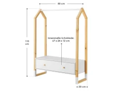 Juskys Garderoben^Kinder Kleiderständer Filla Mit Großer Schublade
