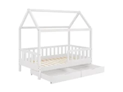 Juskys Kinderbett Marli 80 x 160 cm mit Bettkasten