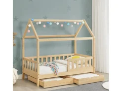 Juskys Betten^Kinderbett Marli 80 x 160 cm mit Bettkasten und Matratze