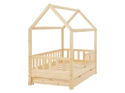 Juskys Betten^Kinderbett Marli 80 x 160 cm mit Bettkasten und Matratze