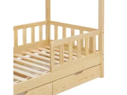 Juskys Betten^Kinderbett Marli 80 x 160 cm mit Bettkasten und Matratze