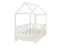 Juskys Bastelzubehör^Kinderbett Marli 80 x 160 cm mit Bettkasten und Matratze