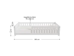 Juskys Kinderbett Naya 90 x 200 cm Weiß