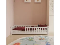 Juskys Betten^Kinderbett Naya 80 x 160 cm mit Matratze Weiß