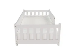 Juskys Betten^Kinderbett Naya 80 x 160 cm mit Matratze Weiß