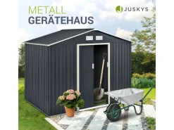 Juskys Metall Geräteschuppen Gerätehaus XL mit Satteldach in