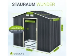 Juskys Metall Geräteschuppen Gerätehaus XL mit Satteldach in