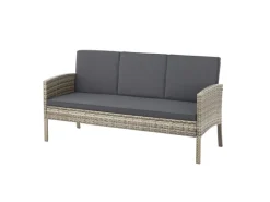 Juskys Kissenbezüge|Sitzbänke^Polyrattan Gartenmöbel Sitzgruppe Turin Grau Meliert