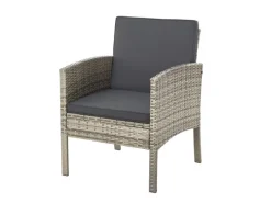 Juskys Kissenbezüge|Sitzbänke^Polyrattan Gartenmöbel Sitzgruppe Turin Grau Meliert